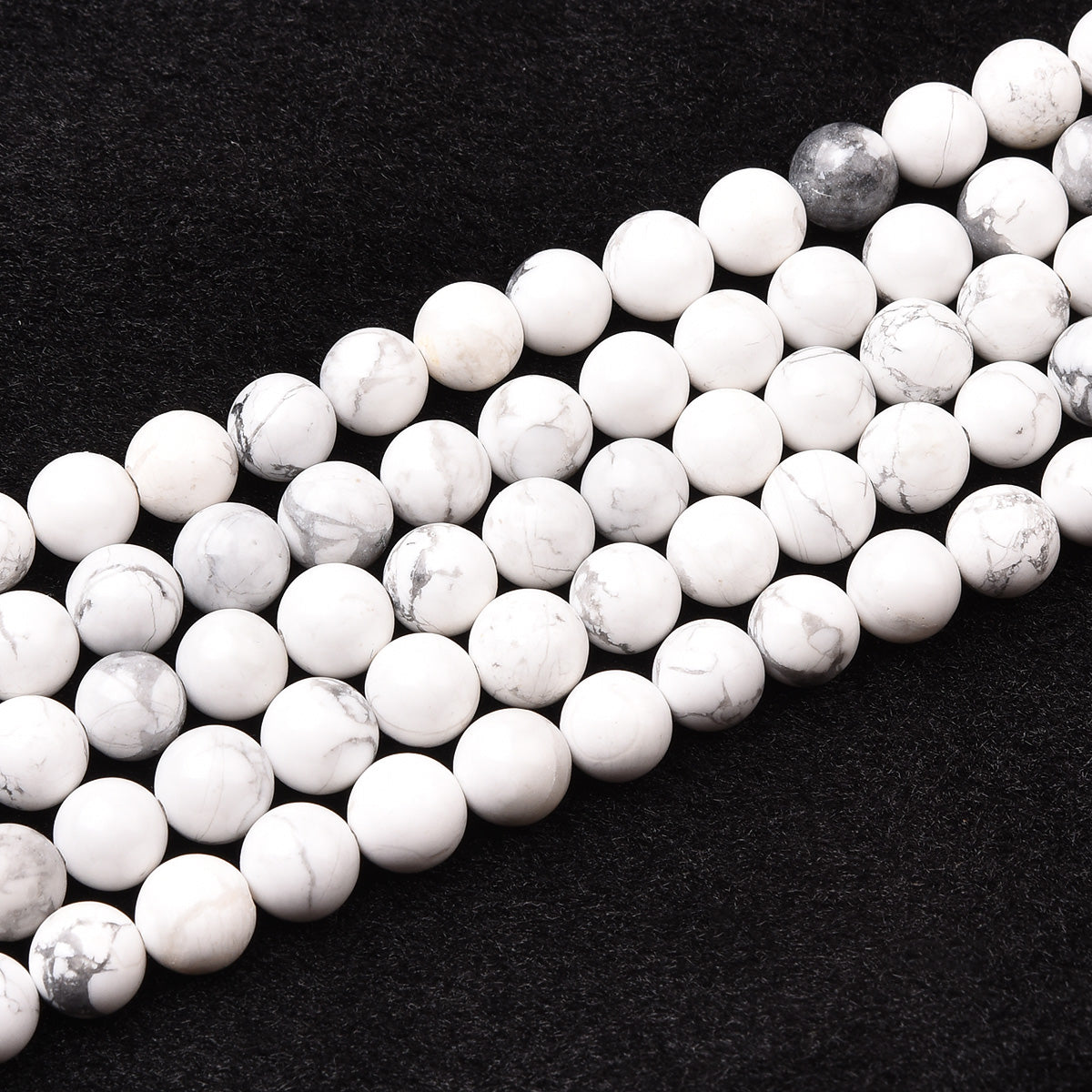 White Howlite Beads Strand (Dyed)