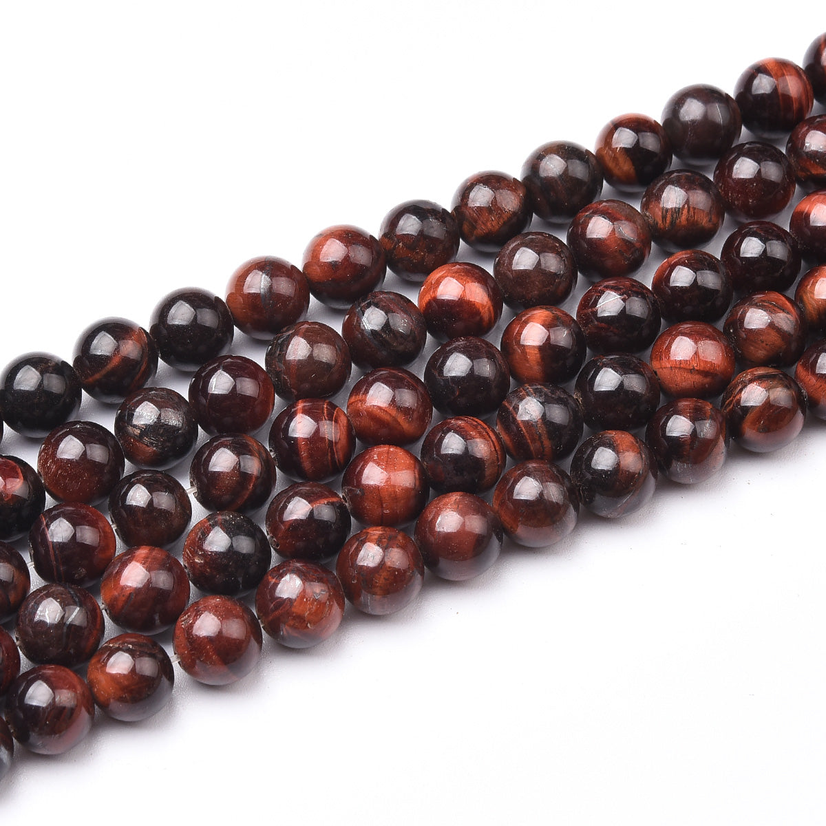 Red Tiger Eye Beads Strand (Dyed)