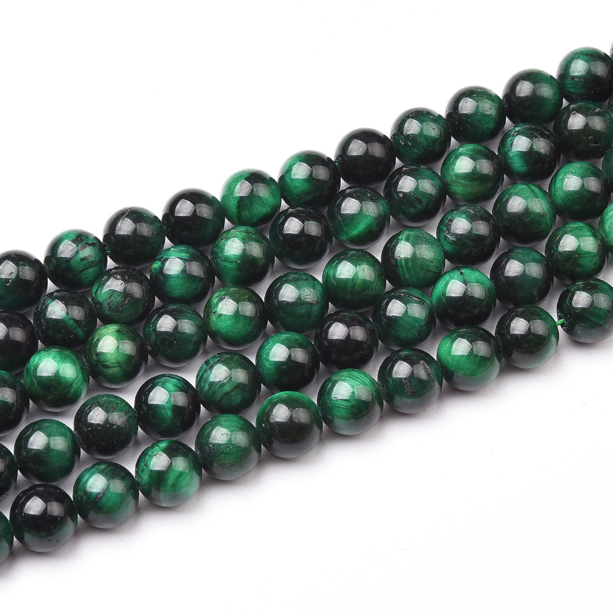 Dyed Green Tiger Eye Beads Strand (Dyed)