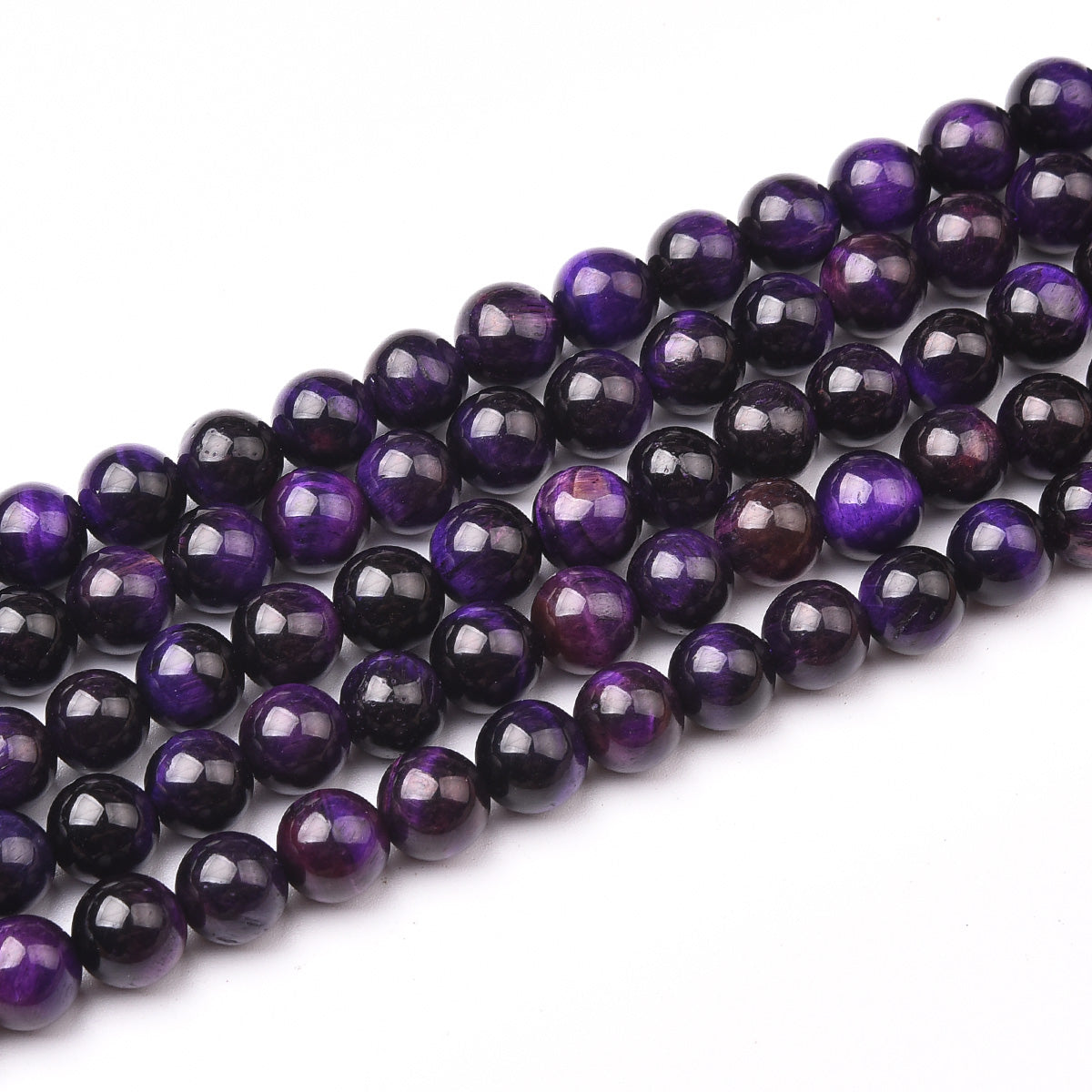 Dyed Purple Tiger Eye Beads Strand (Dyed)