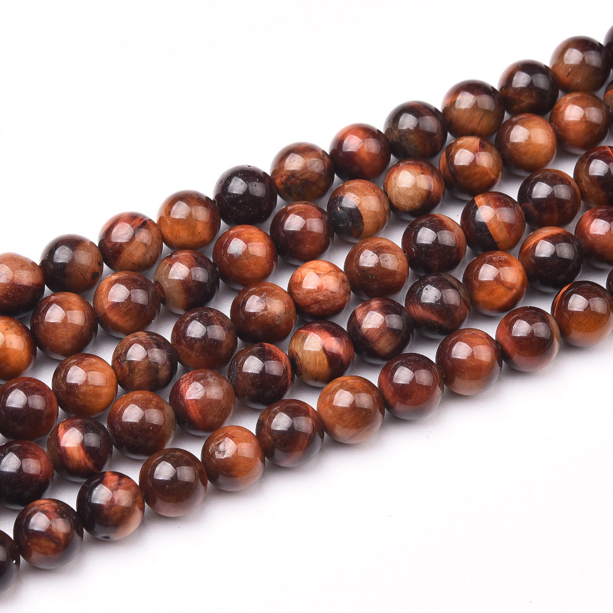 Red Tiger Eye Beads Strand (Dyed)