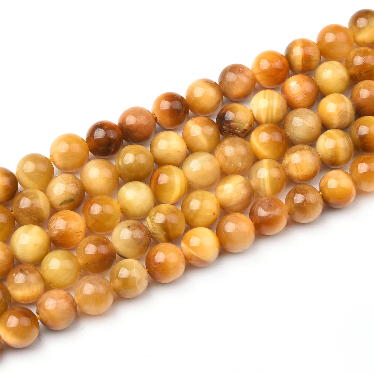 Light Golden Tiger Eye Beads Strand (Dyed)