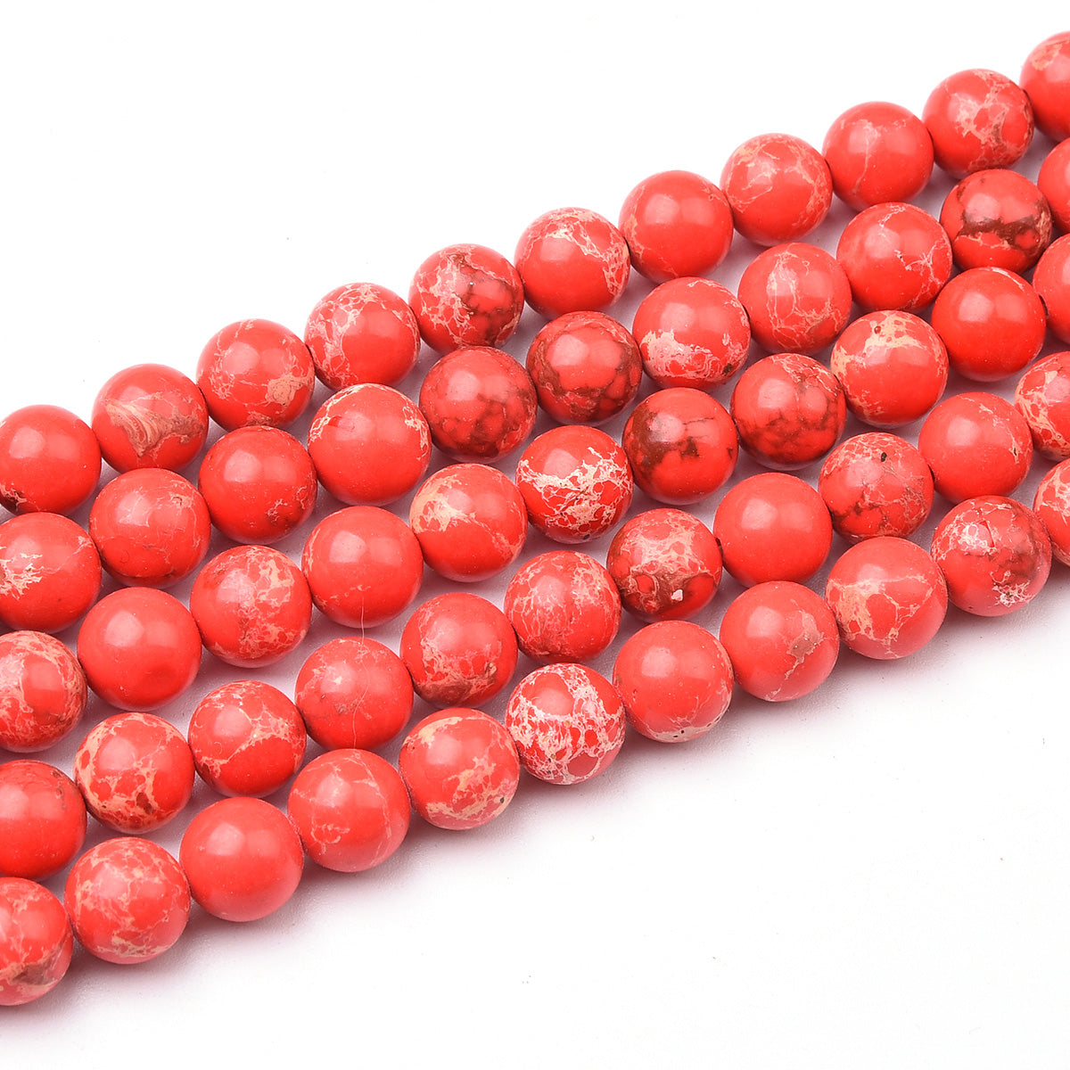 Impression Red Jasper Beads Strand (Dyed)