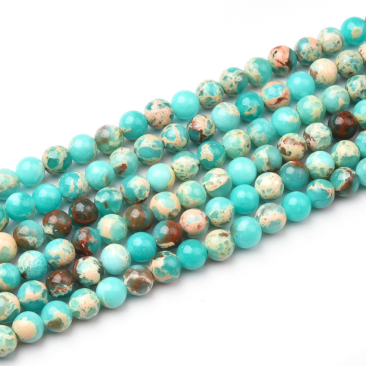 Impression Blue / Red Jasper Beads Strand (Dyed)