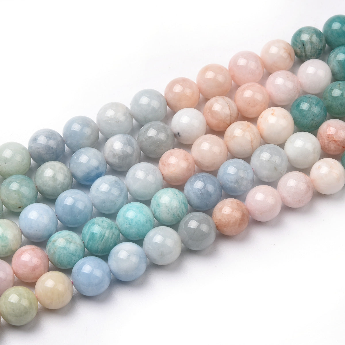 Amazonite, Kunzite, Aquamarine,Morganite Beads Strand