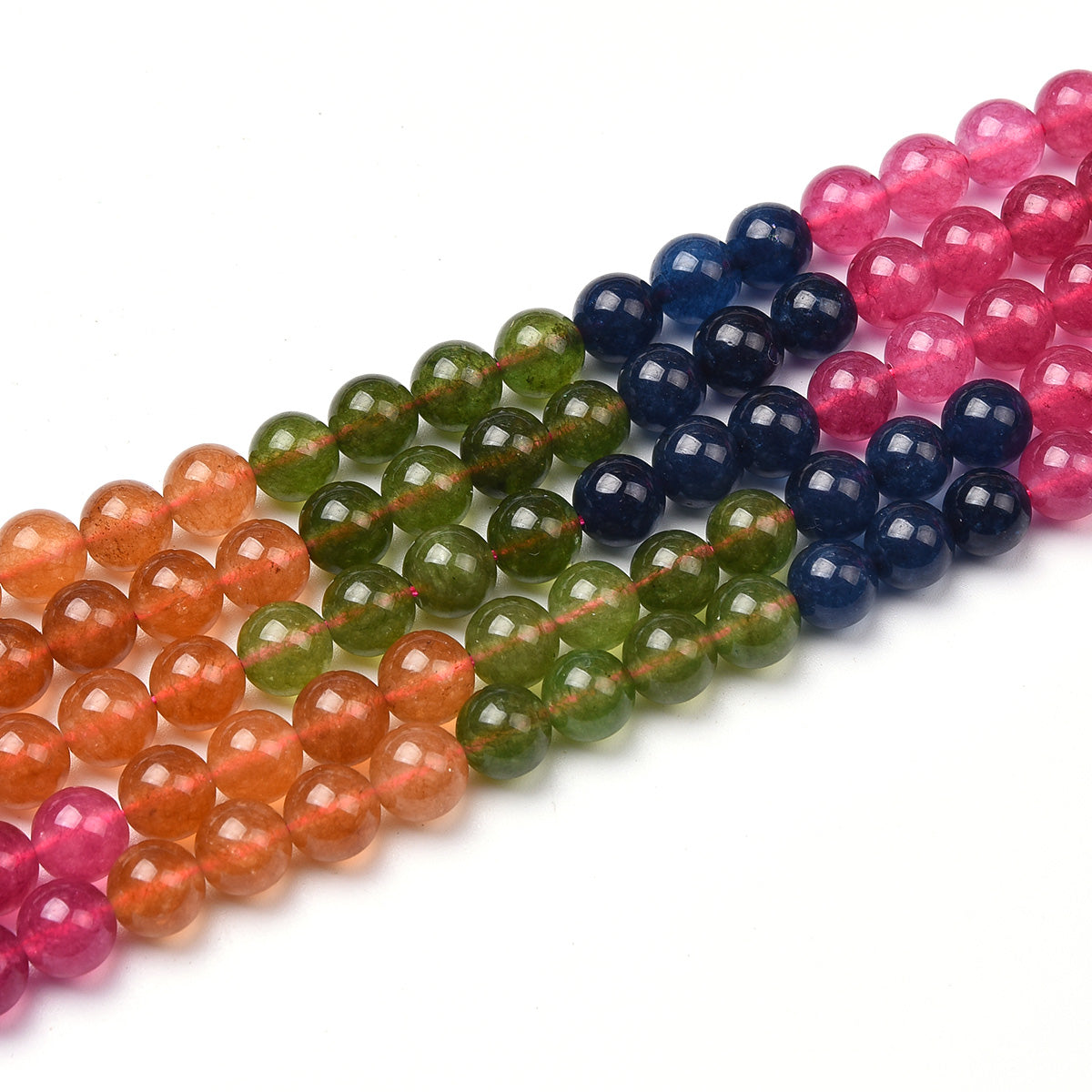 Dyed Green, Orange, Blue, Pink Tourmaline Beads Strand