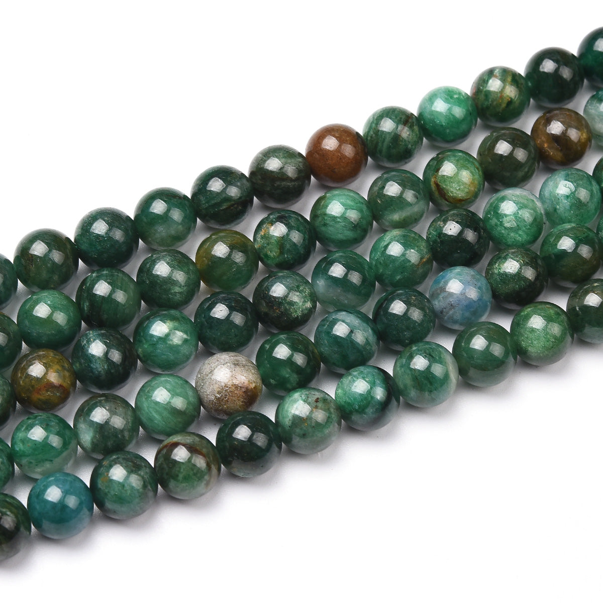 Green Mica Stone Beads Strand