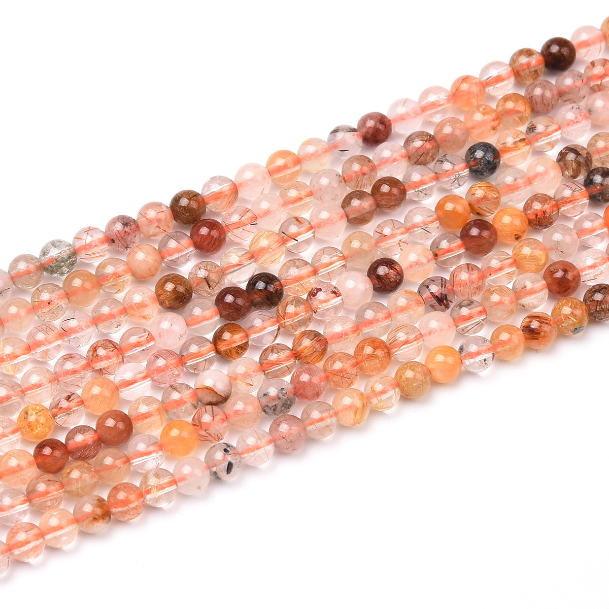 Red Sponge Crystal Beads Strand