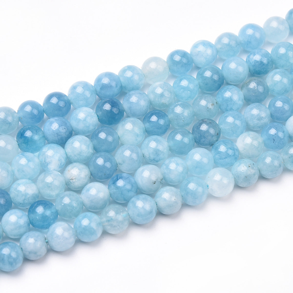 Light Blue Aquamarine Beads Strand