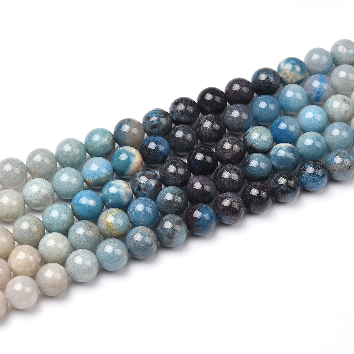 Blue / Gray / Black Trolleite Beads Strand