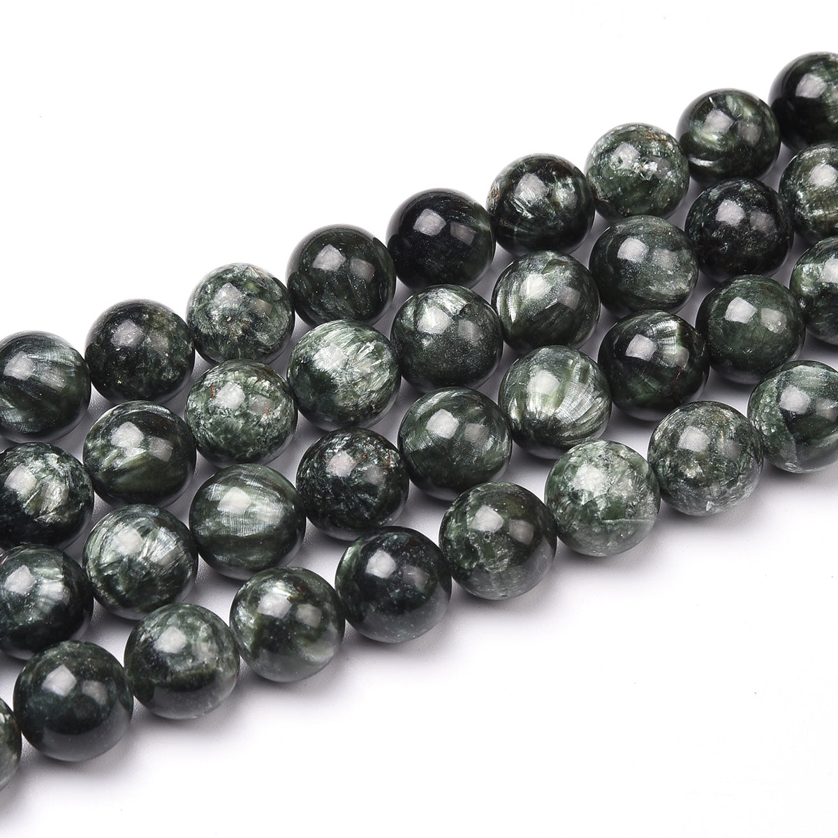 Green Seraphinite Beads Strand