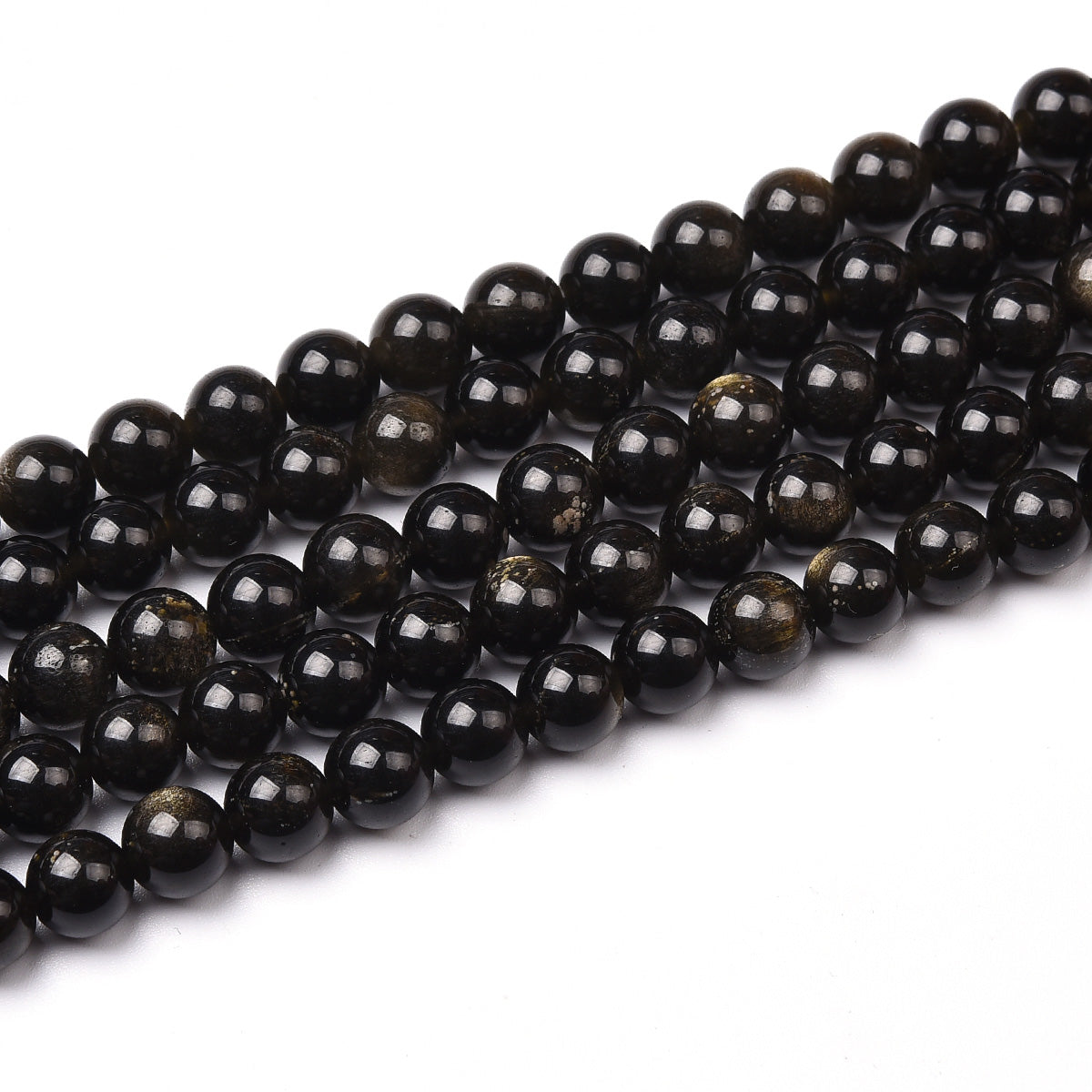 Black Obsidian Beads Strand