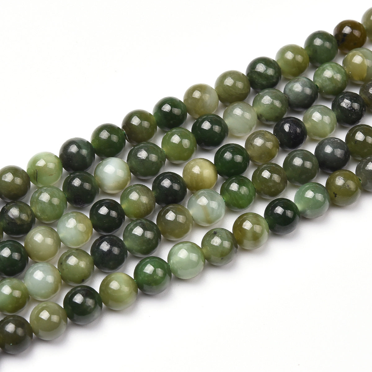 Green Canadian Jade Beads Strand