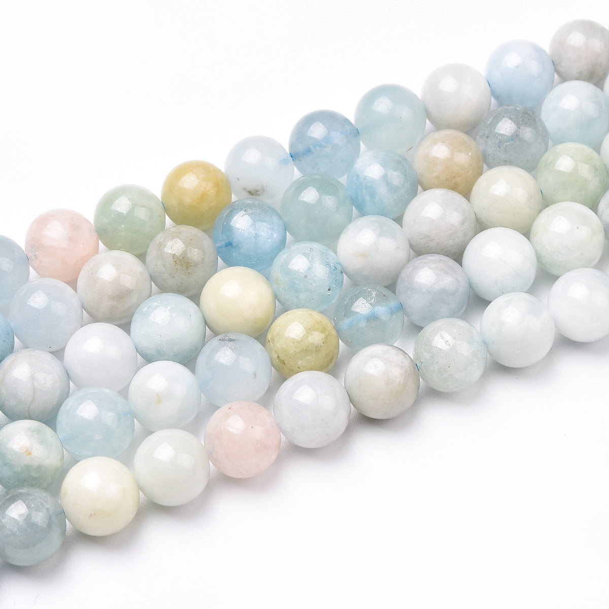 Mixed Color Aquamarine Beads Strand