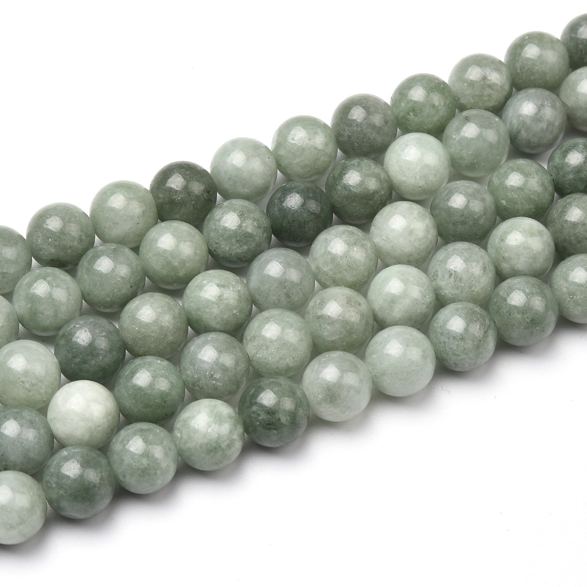 Green Burmese Jade Beads Strand