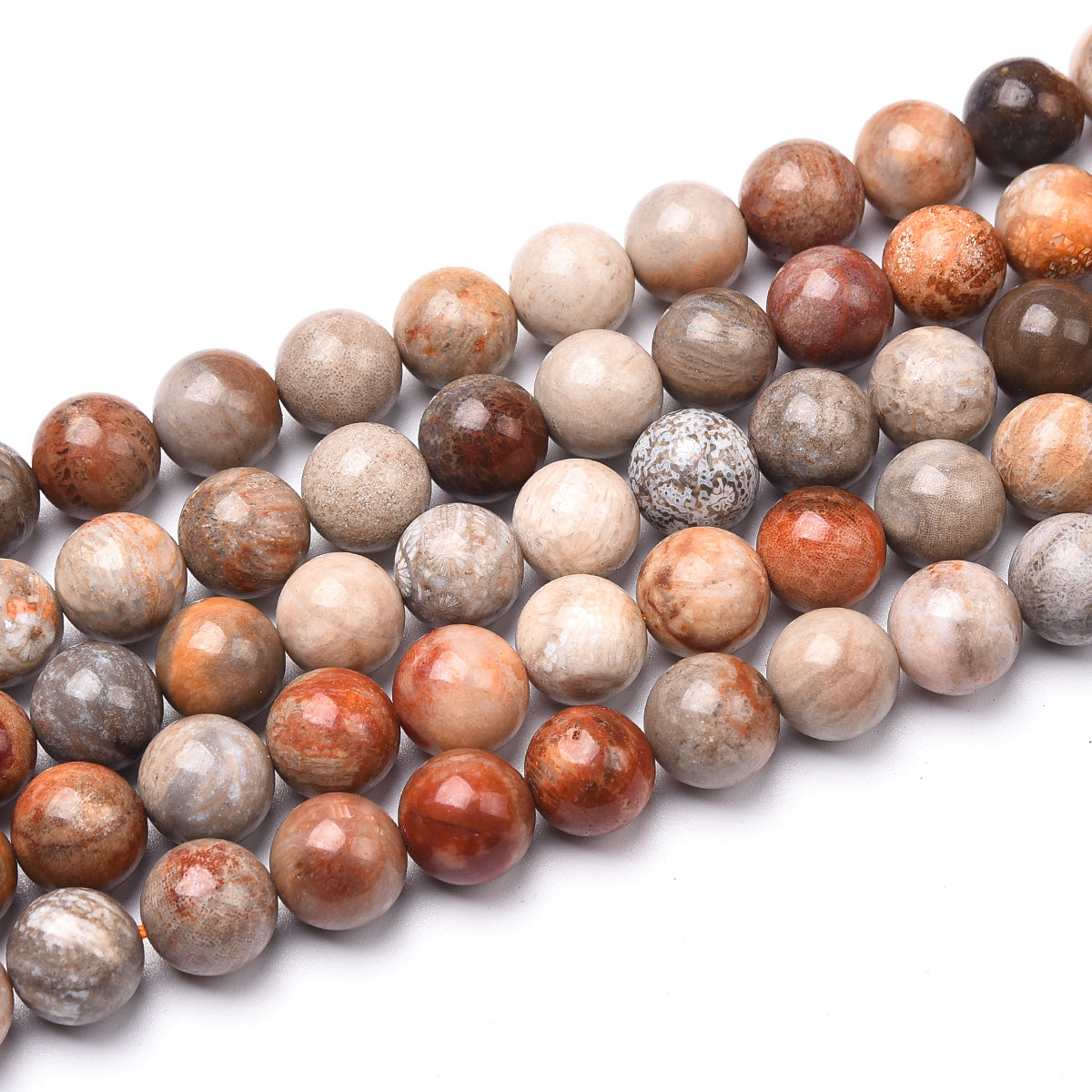 Mix Fossil Jasper Beads Strand