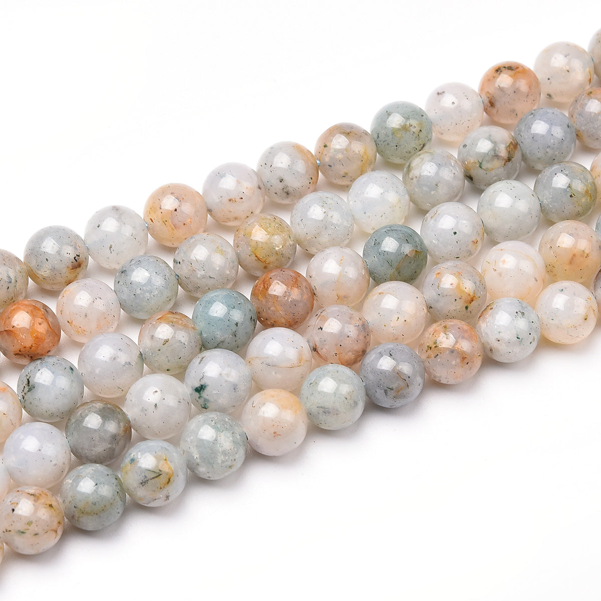 Opal With Different Color and Black Spot Beads Strand