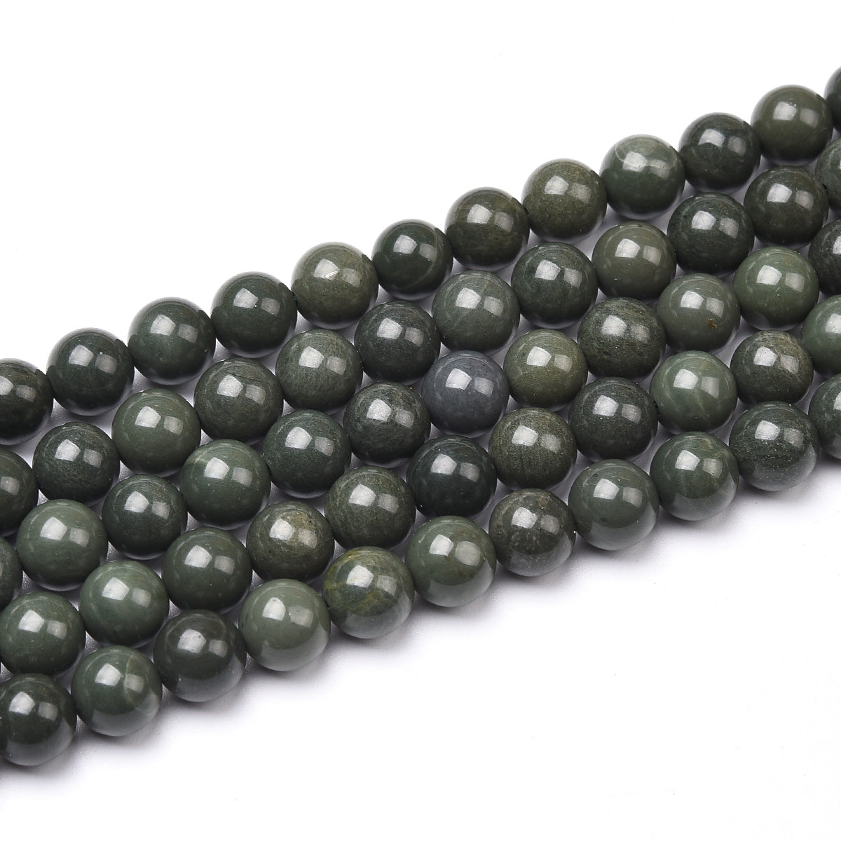 Dark Green Agate Beads Strand