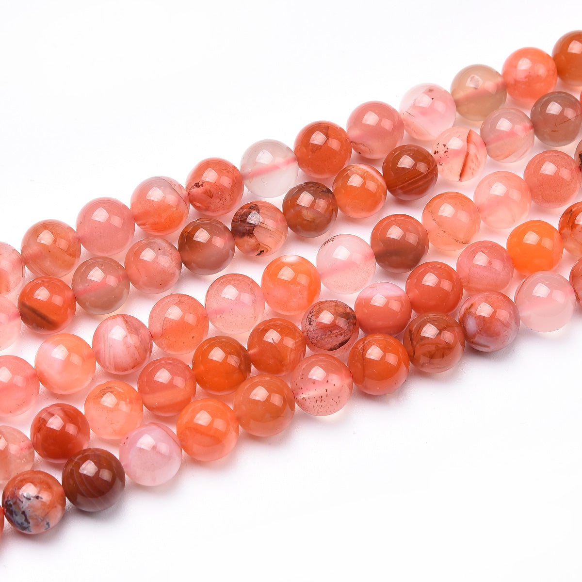 Red Agate Beads Strand