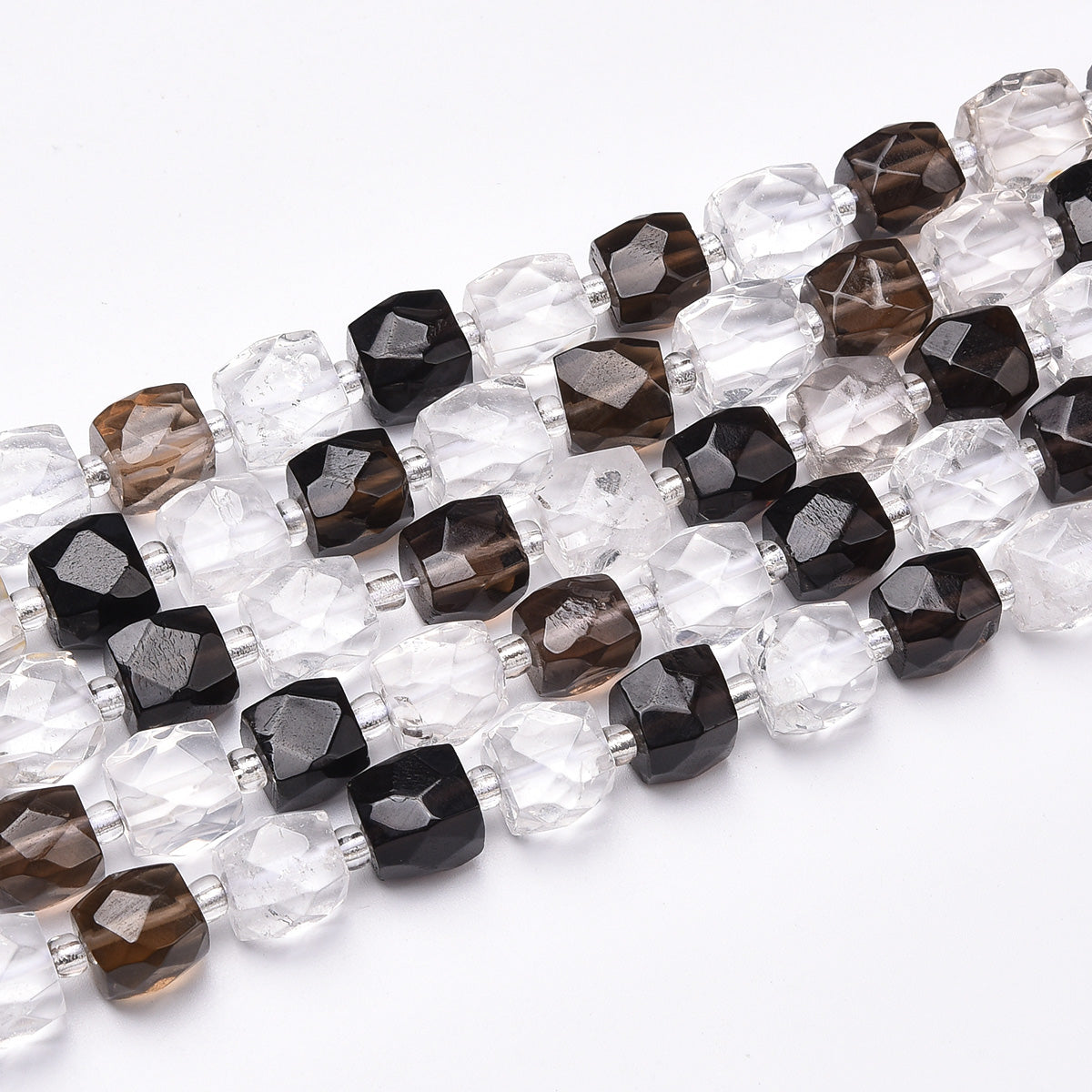 Black & White Crystal Beads Strand