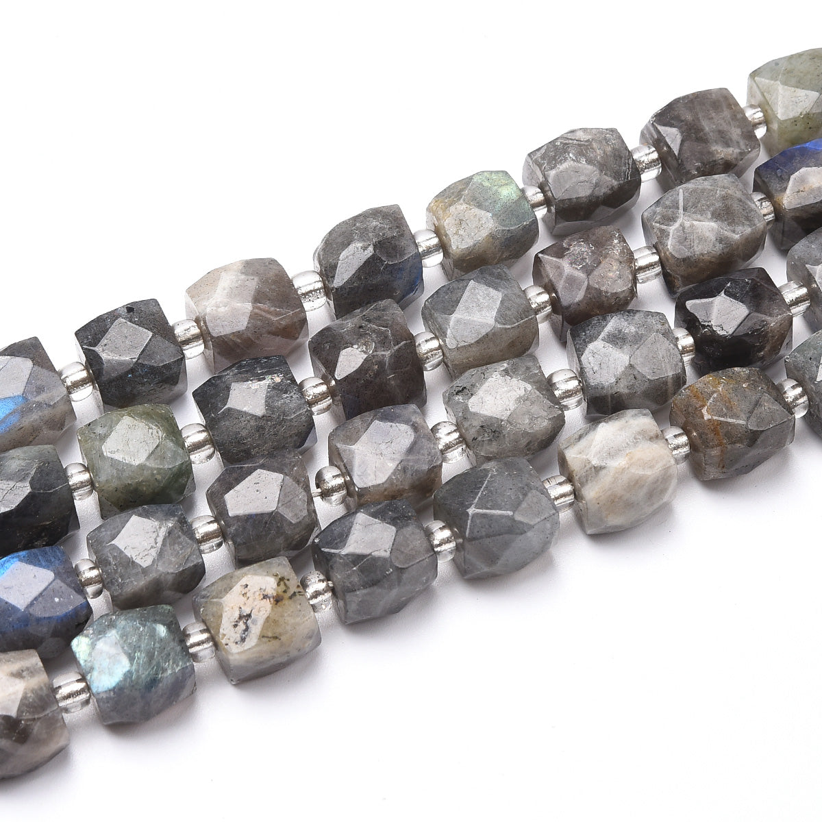 Grey / Black Labradorite Beads Strand