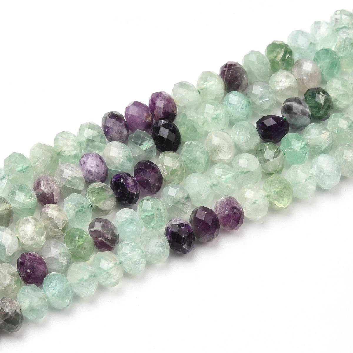 Green / Purple Flourite Beads Strand