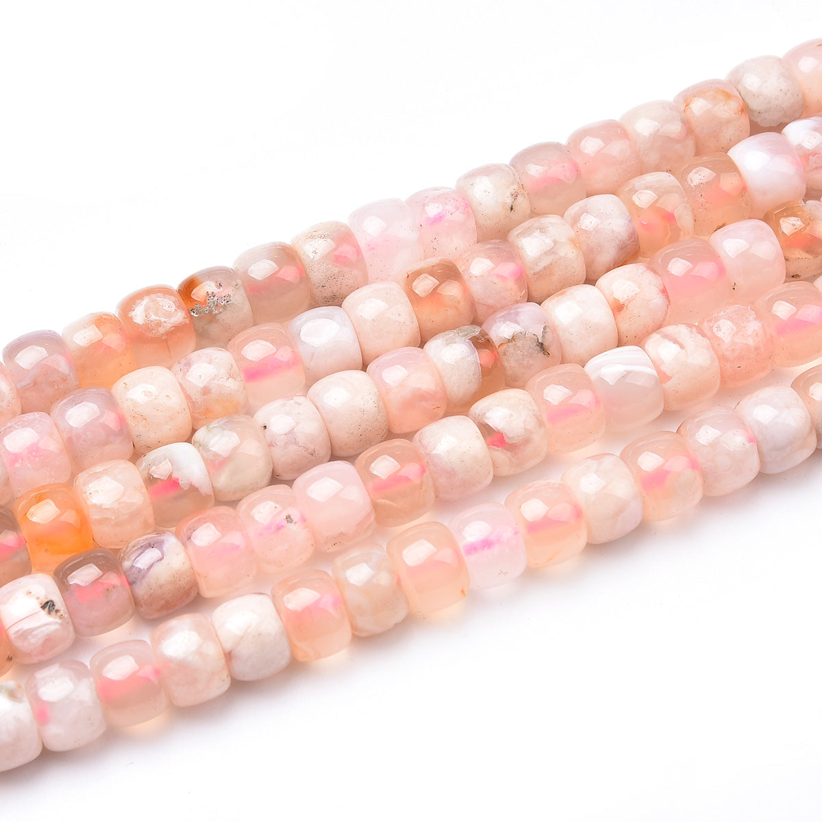 Pink Cherry Agate  Beads Strand