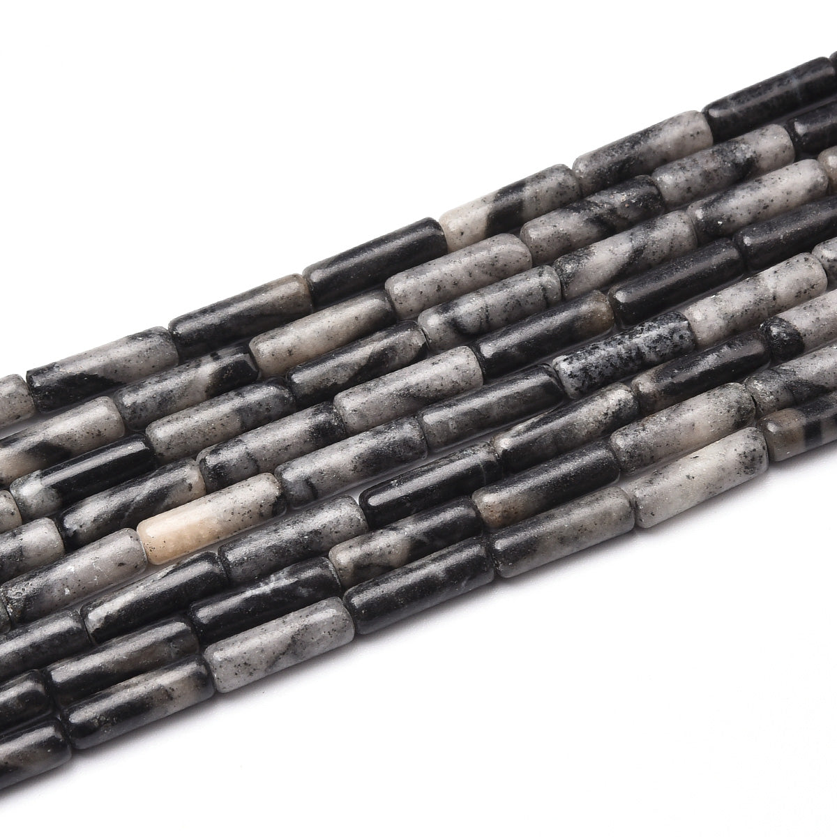 Black Veined Jasper Beads Strand